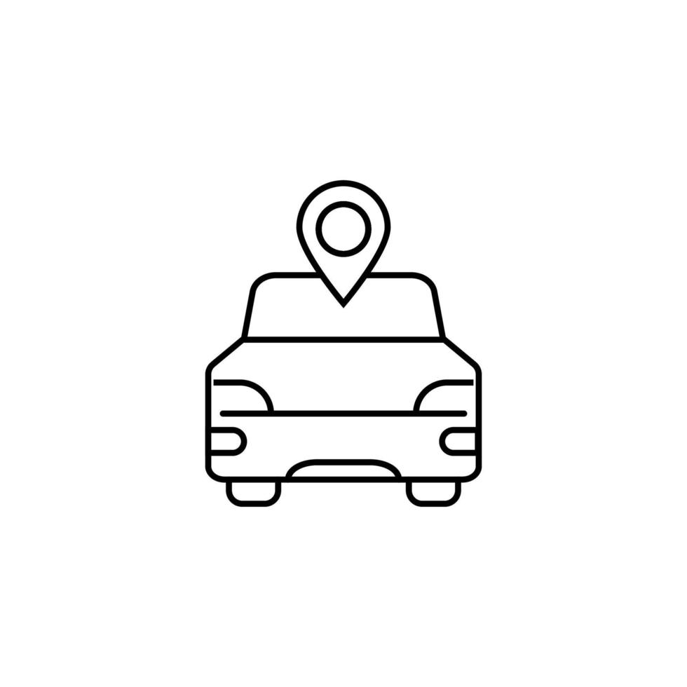 mapa en coche aislado línea icono. eso lata ser usado para sitios web, historias, pancartas, volantes vector