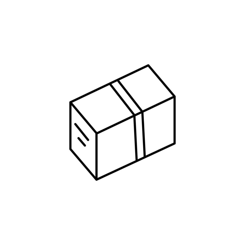 From above of Box Isolated Line Icon. It can be used for websites, stores, banners, fliers. vector