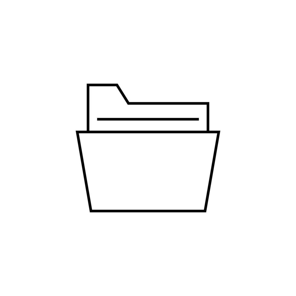 Documents in Folder on Computer Isolated Line Icon. It can be used for websites, stores, banners, fliers. vector