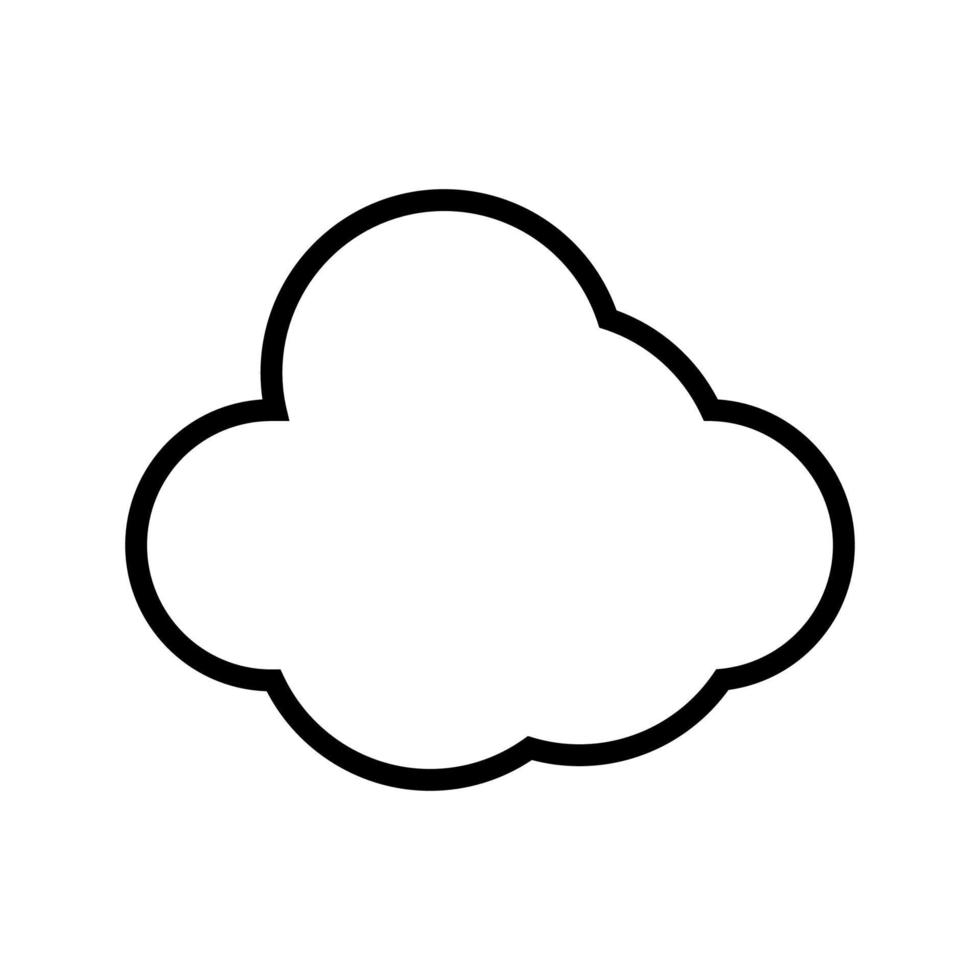 Vector Isolated Line Icon of Cloud. It can be used for sites, weather forecasts, articles, books, interfaces and various design