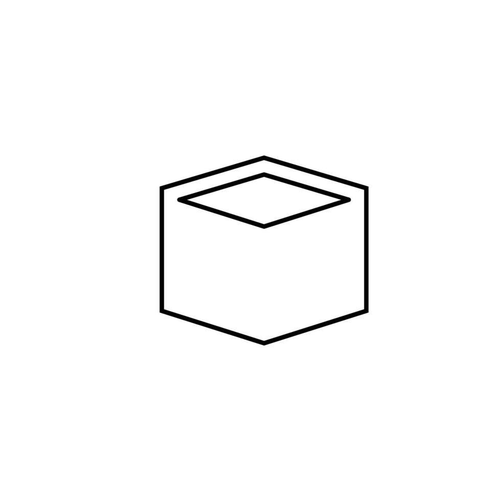 Box or Cube Isolated Line Icon. It can be used for websites, stores, banners, fliers. vector