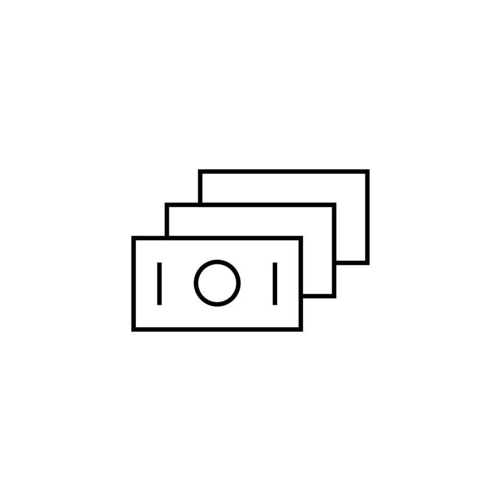 Cash Money Isolated Line Icon. It can be used for websites, stores, banners, fliers. vector
