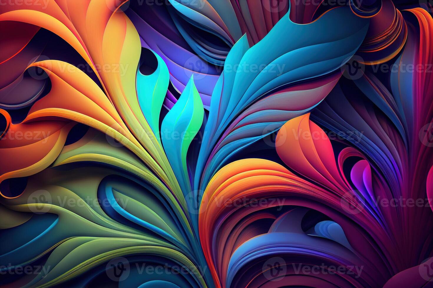 Abstract neon organic colorful background wallpaper design. . Digital Art Illustration photo