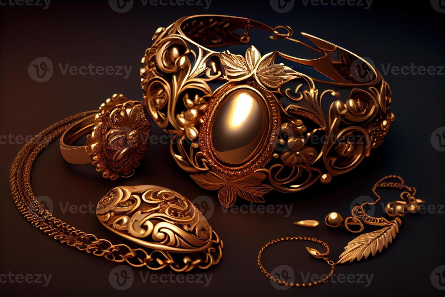 Golden Jewelry. . Digital Art Illustration photo