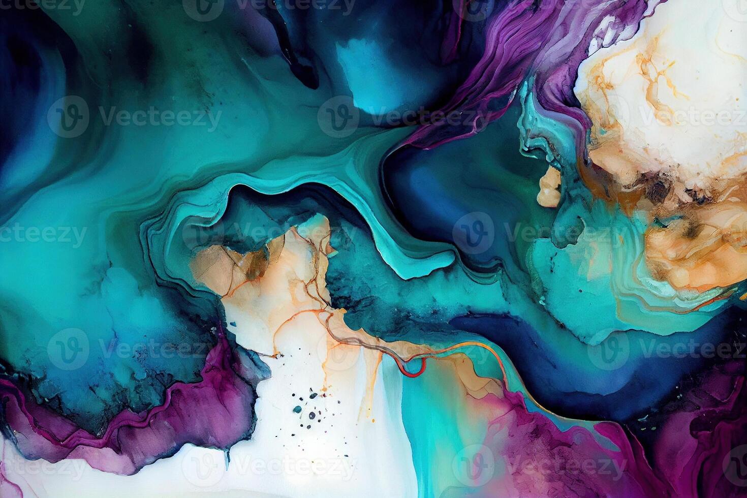 Marble Ink Abstract Art Colorful Background. Painting was painted on high quality paper texture. . Digital Art Illustration photo