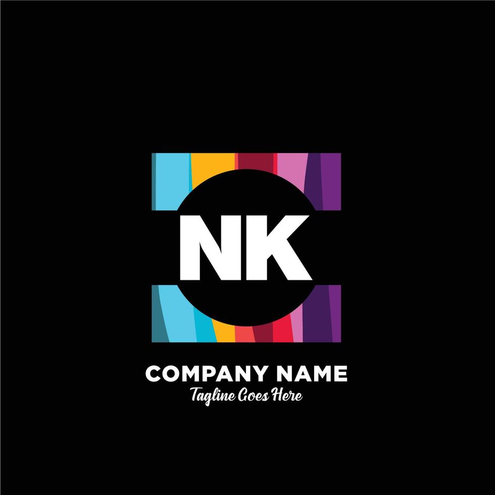 NK initial logo With Colorful template vector. vector
