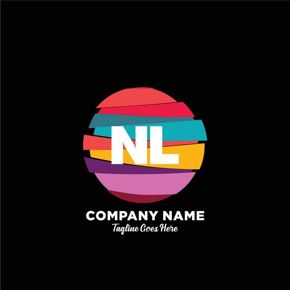 NL initial logo With Colorful template vector. vector