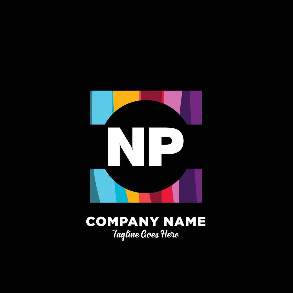 NP initial logo With Colorful template vector. vector