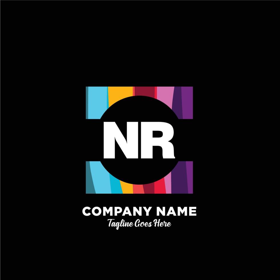 NR initial logo With Colorful template vector. vector