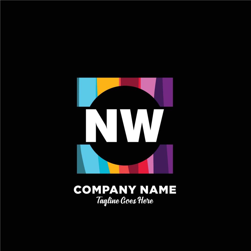 NW initial logo With Colorful template vector. vector