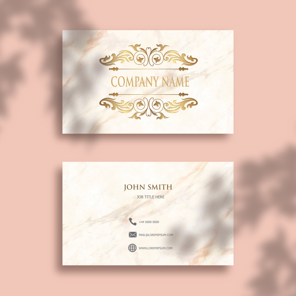 Geschäft Karte mit elegant Gold Design psd