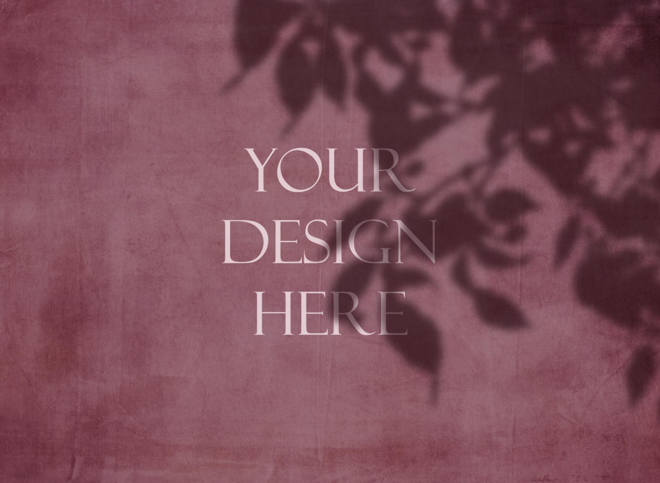 Editable grunge mock up with floral shadow overlay psd