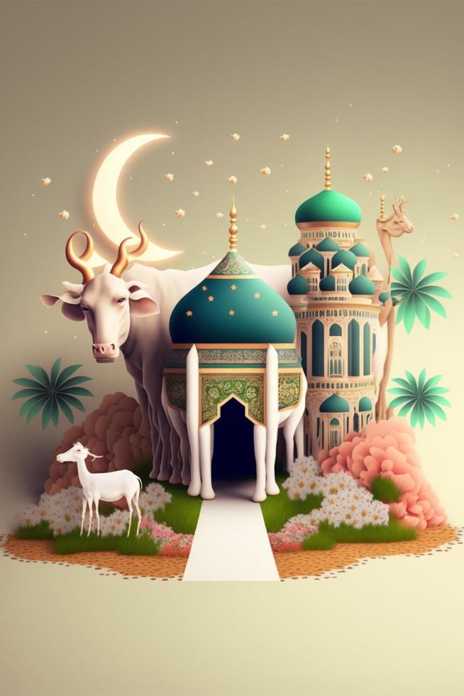 ramzan Mubarak contento Ramadán eid festivo ai generado foto