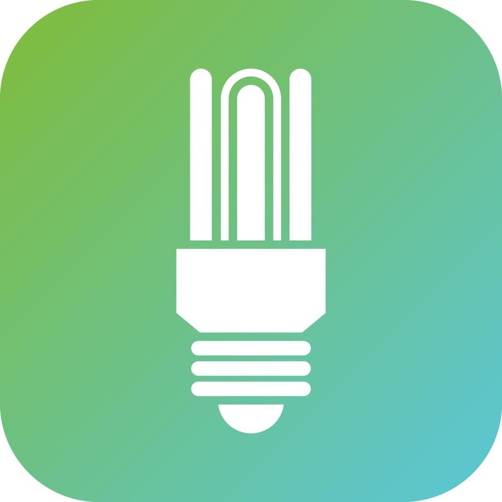 Fluorescent Light Bulb Vector Icon Style