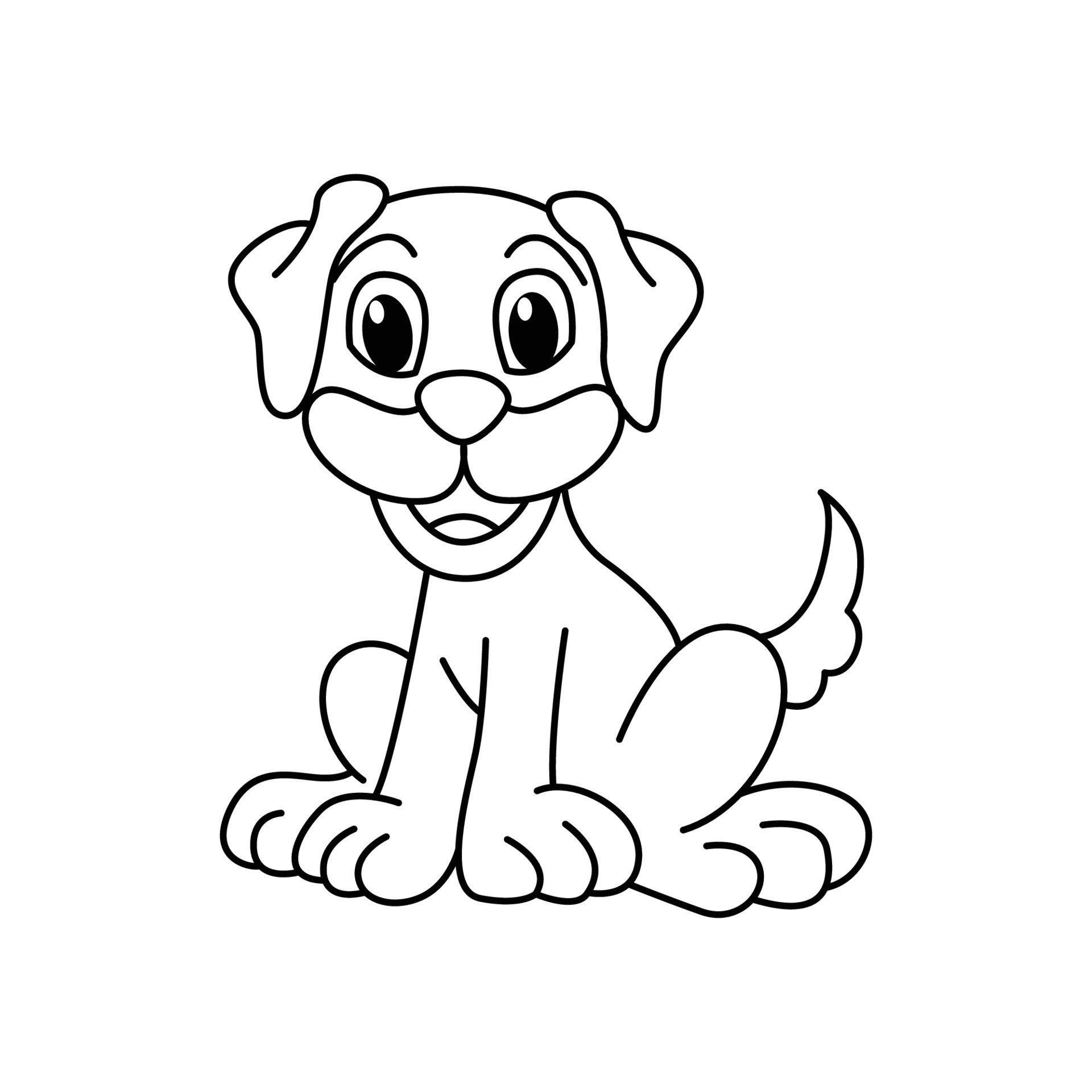 cute dog cartoon character for kid coloring page 22401393 Vector Art at ...