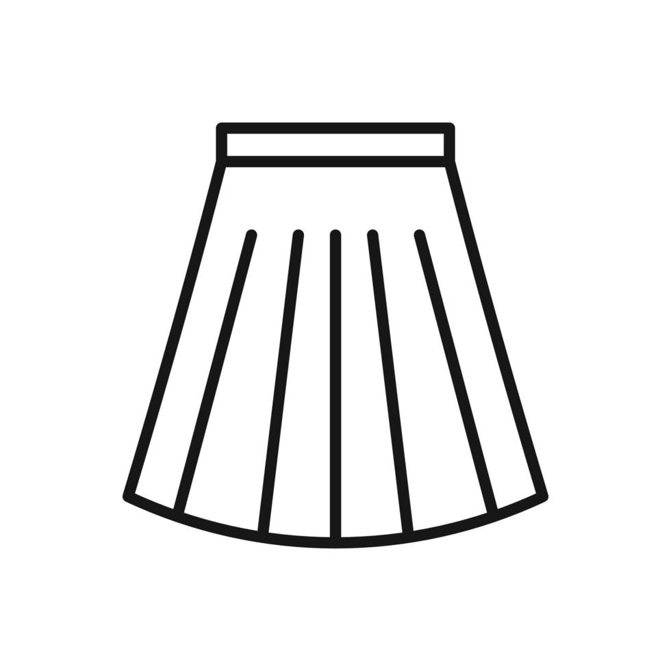 Editable Icon of Skirt, Vector illustration isolated on white background. using for Presentation, website or mobile app