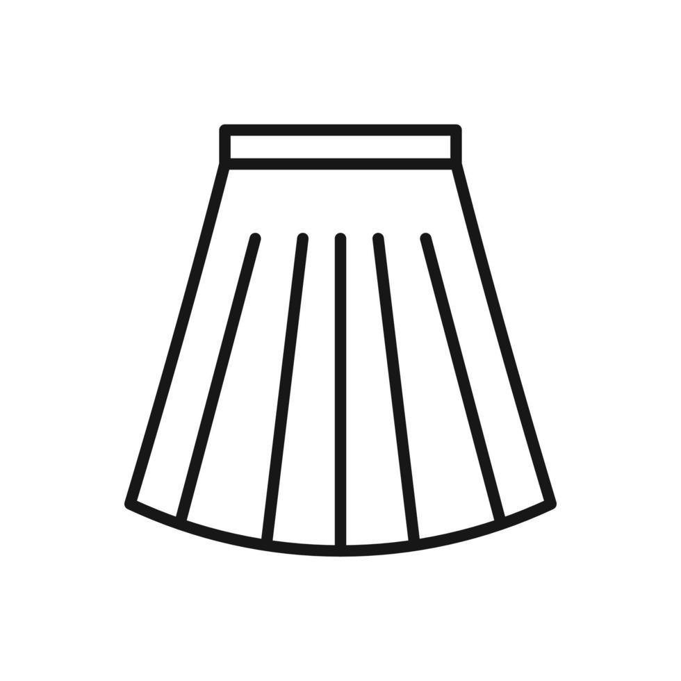 Editable Icon of Skirt, Vector illustration isolated on white background. using for Presentation, website or mobile app