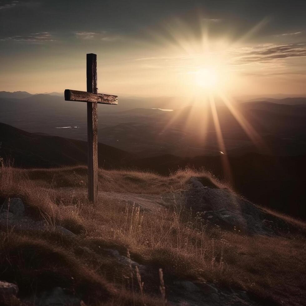 bueno viernes antecedentes imagen religioso cruzar ai generado foto