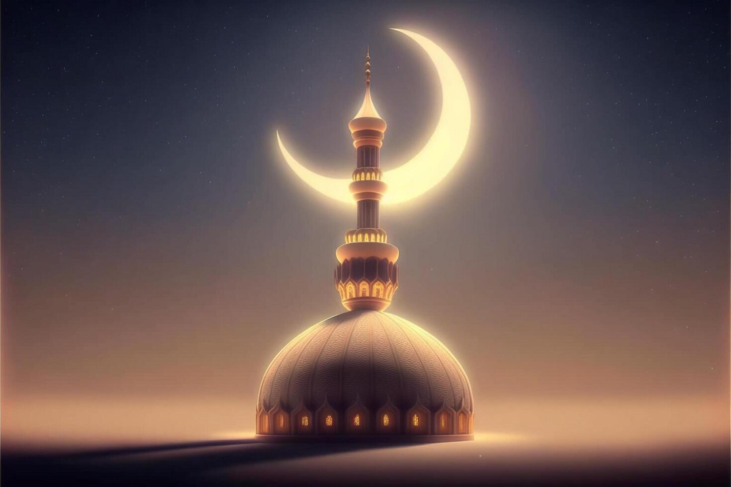 contento Ramadán Mubarak eid Mubarak ai generado foto