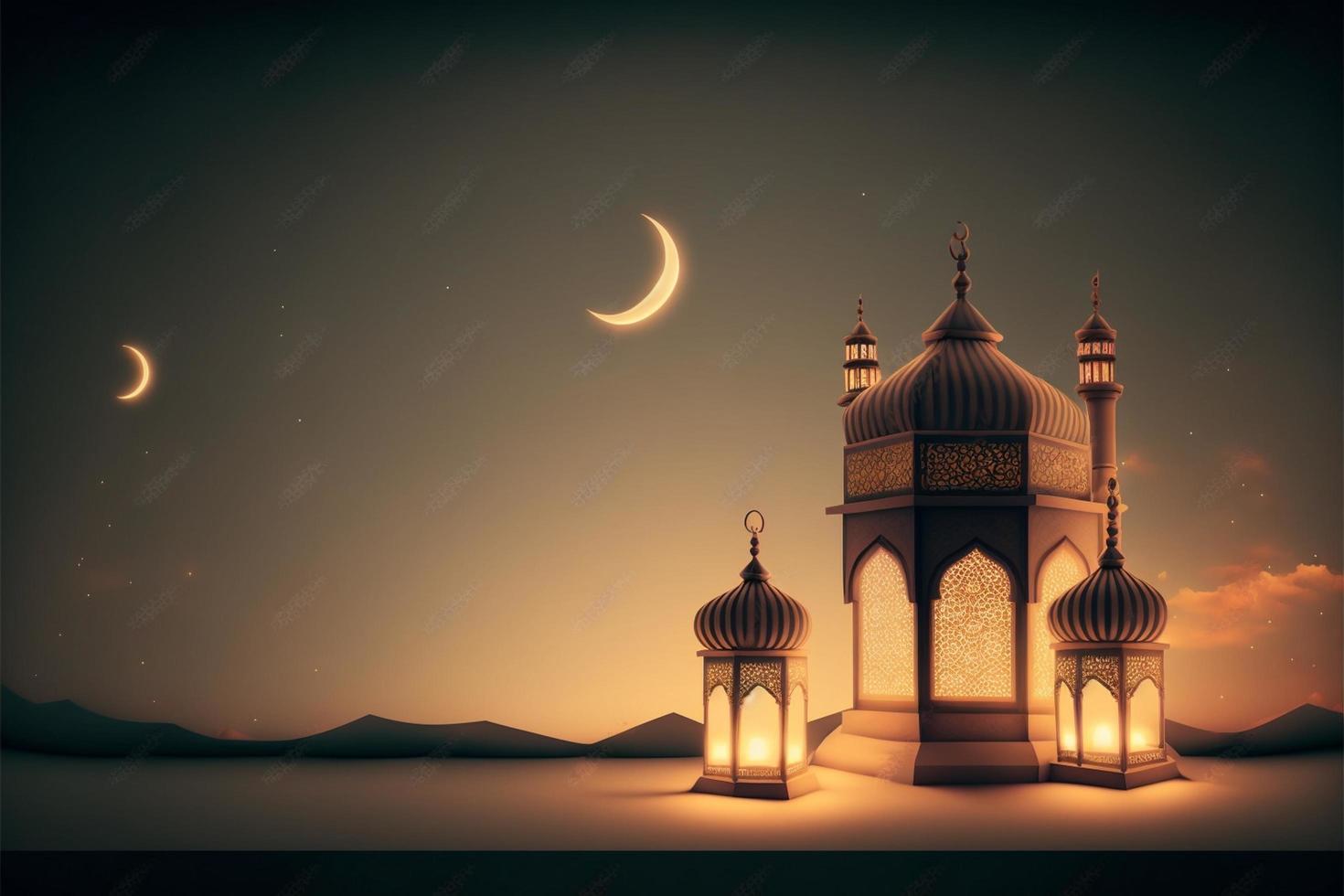Ramzan Mubarak Happy Ramadan Eid Festive AI Generated photo