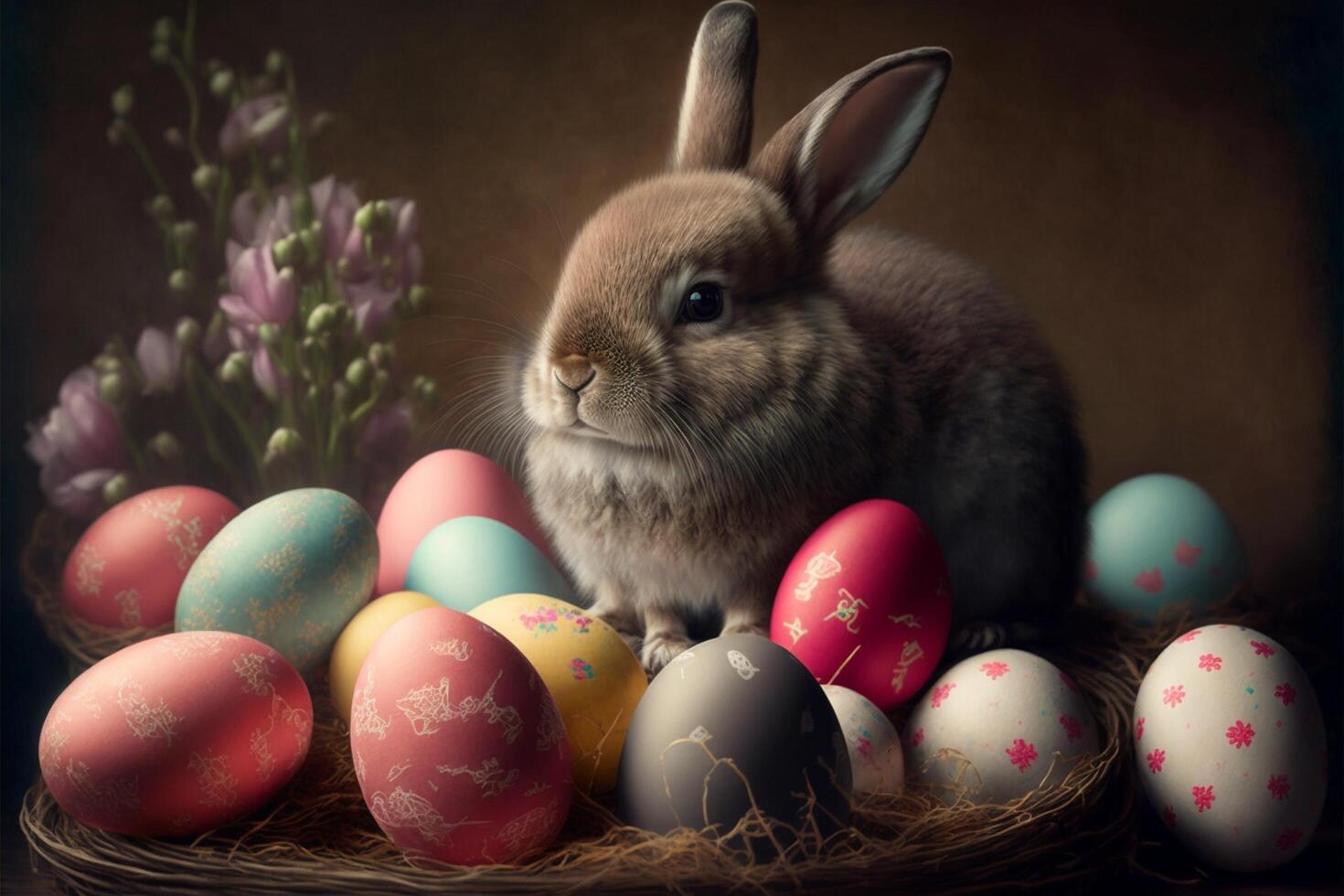 Happy Easter eggs easter bunny 4K HD AI Generated Images for ...