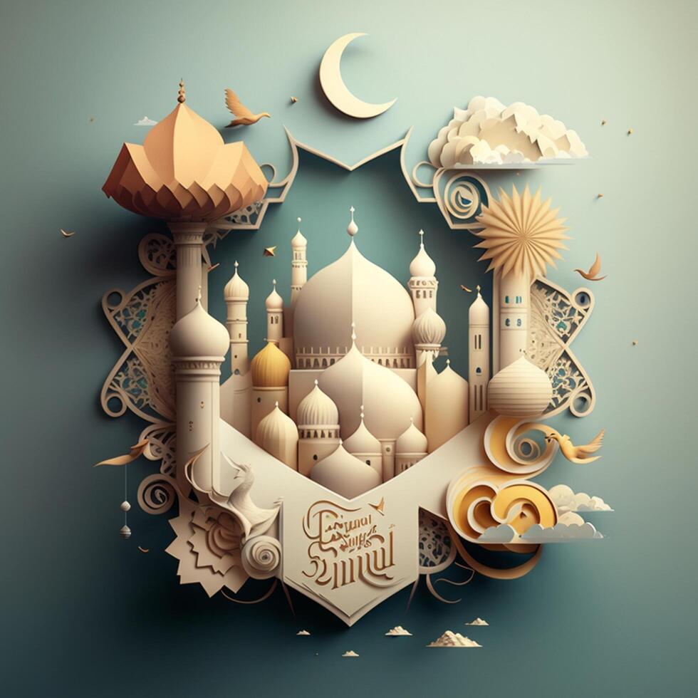 Happy Eid Mubarak luxury AI photo