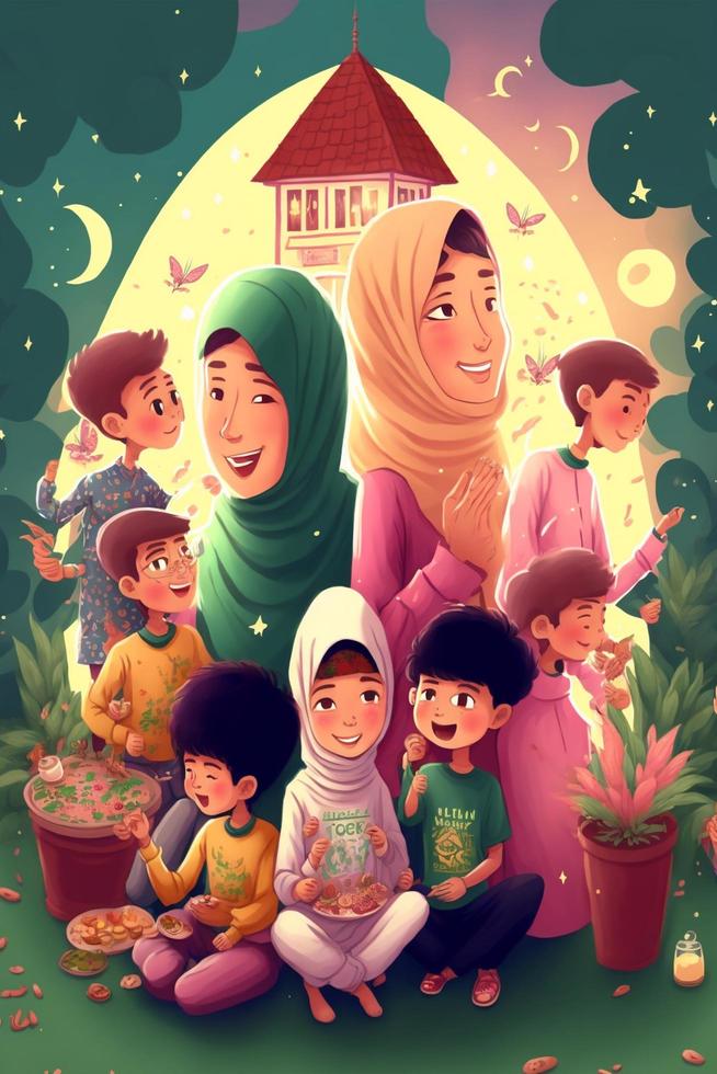 Ramzan Mubarak Happy Ramadan Eid Festive AI Generated photo