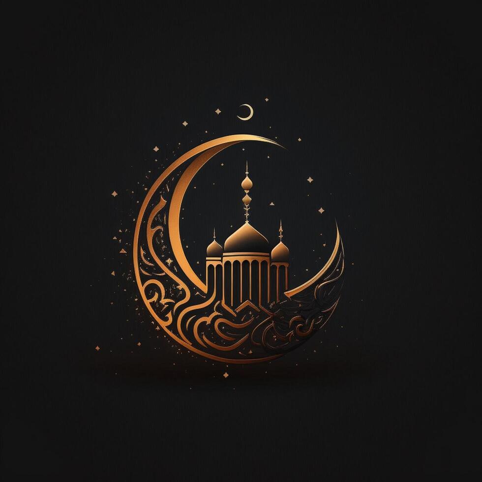 contento Ramadán Mubarak eid Mubarak ai generado foto