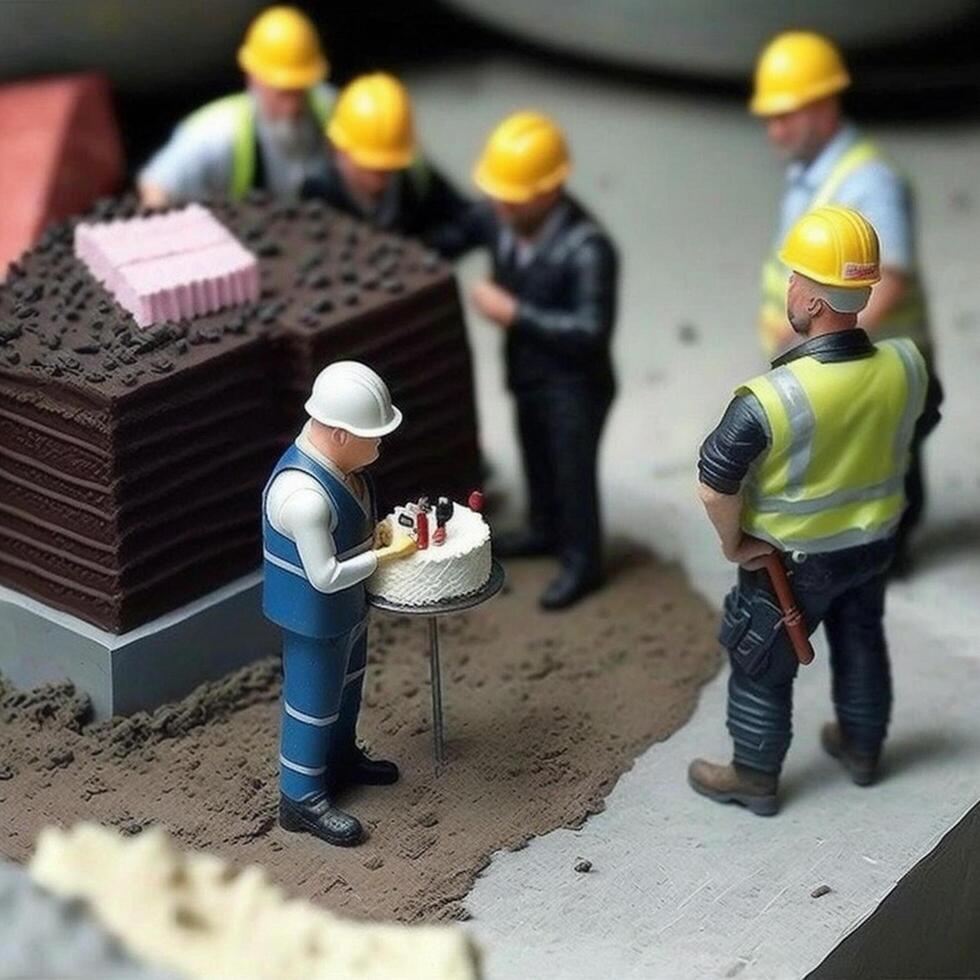 The construction site is buzzing with activity as t Illustration photo