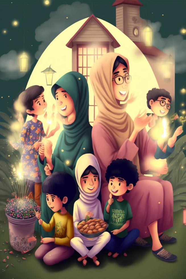 Ramzan Mubarak Happy Ramadan Eid Festive AI Generated photo