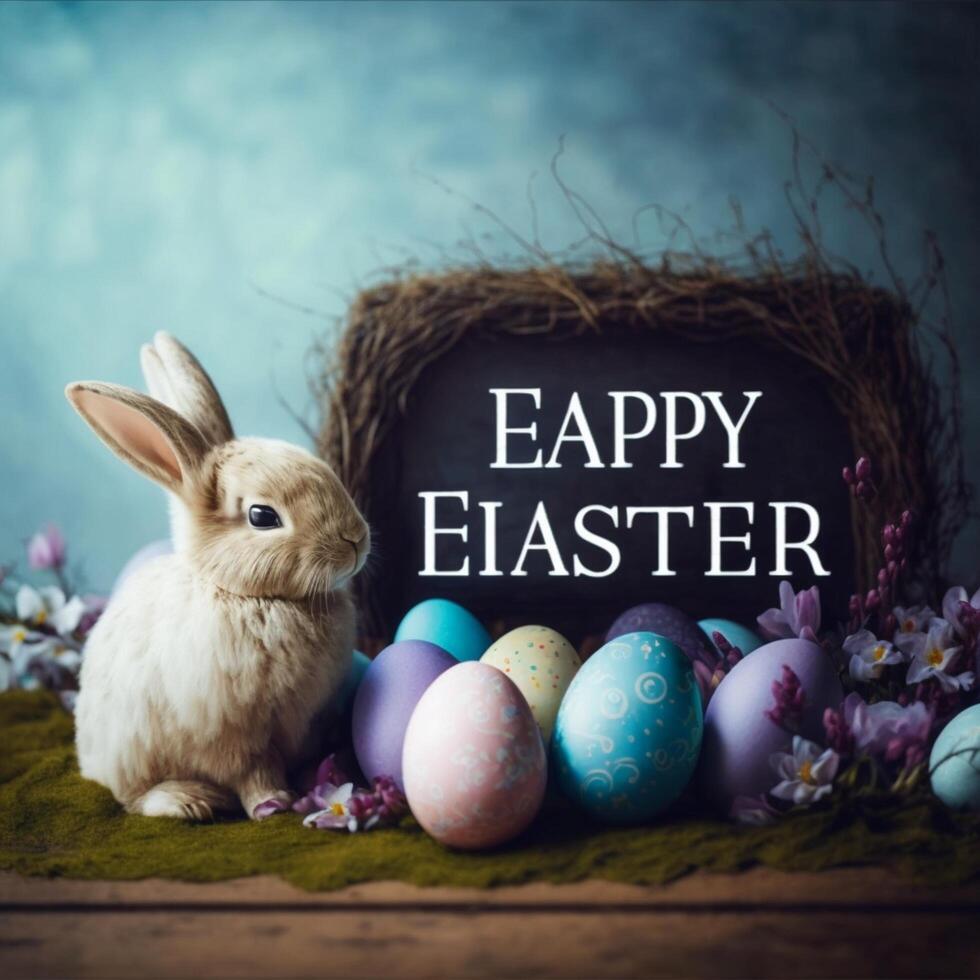 Happy Easter eggs easter bunny 4K HD AI Generated Images for ...