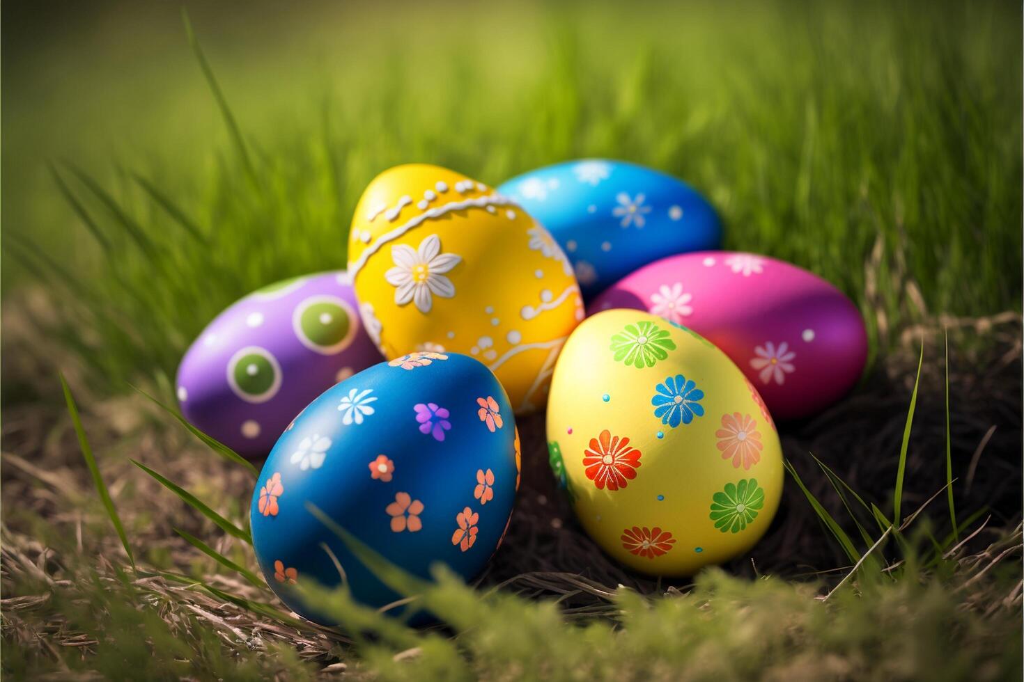 Happy Easter eggs easter bunny 4K HD AI Generated Images for ...