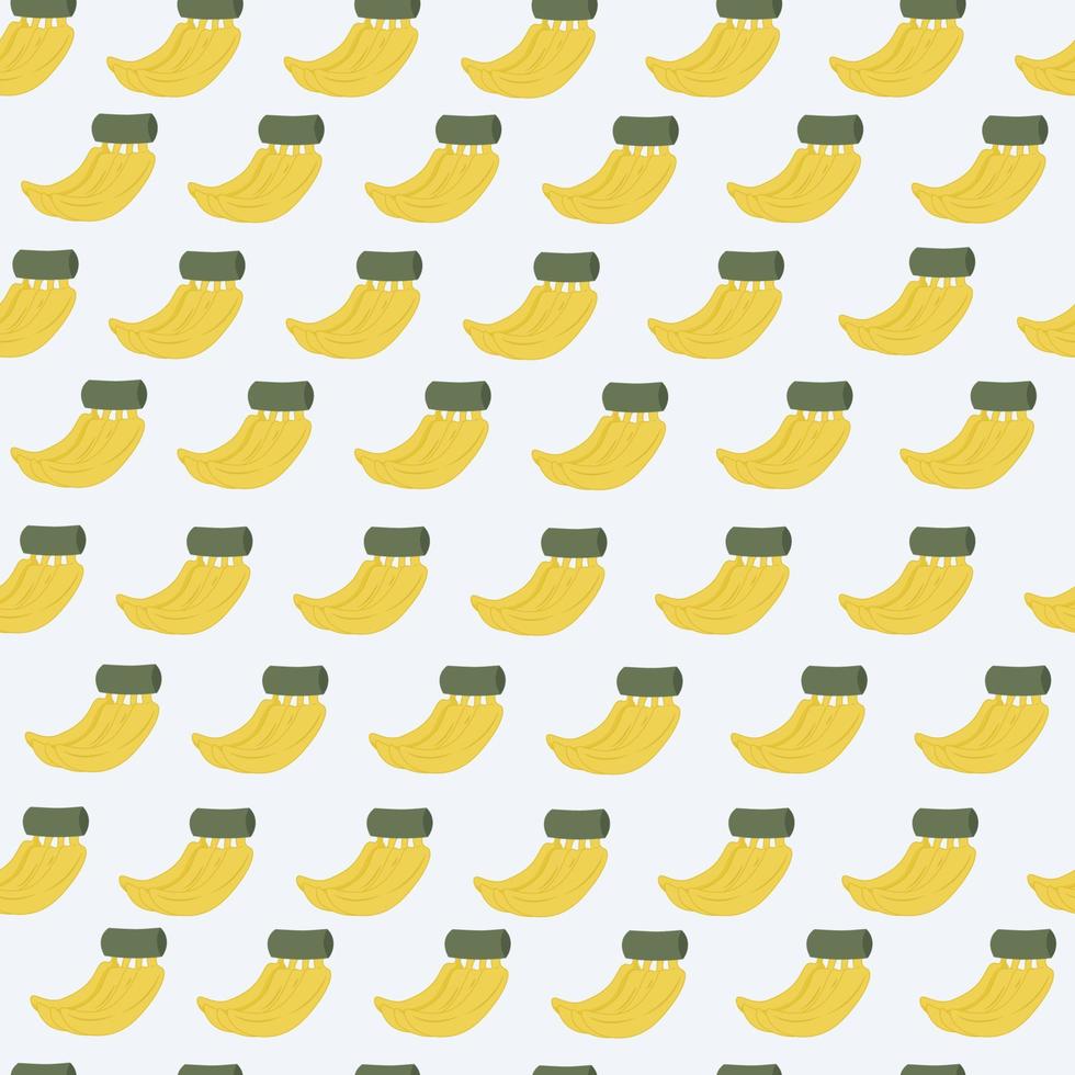 Seamless pattern with a yellow banana on a blue background. vector
