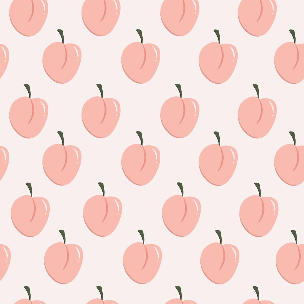Peaches on a pink background vector art illustration