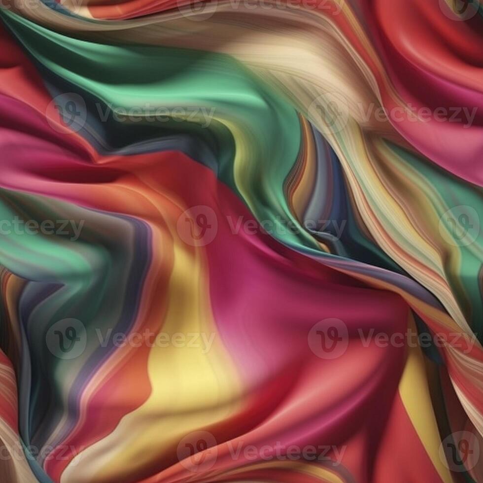 Rainbow colored silk satin seamless pattern, created with photo