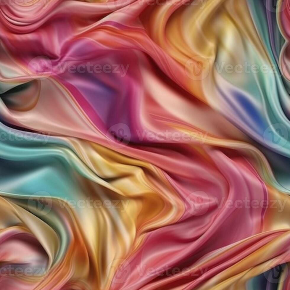 Rainbow colored silk satin seamless pattern, created with photo