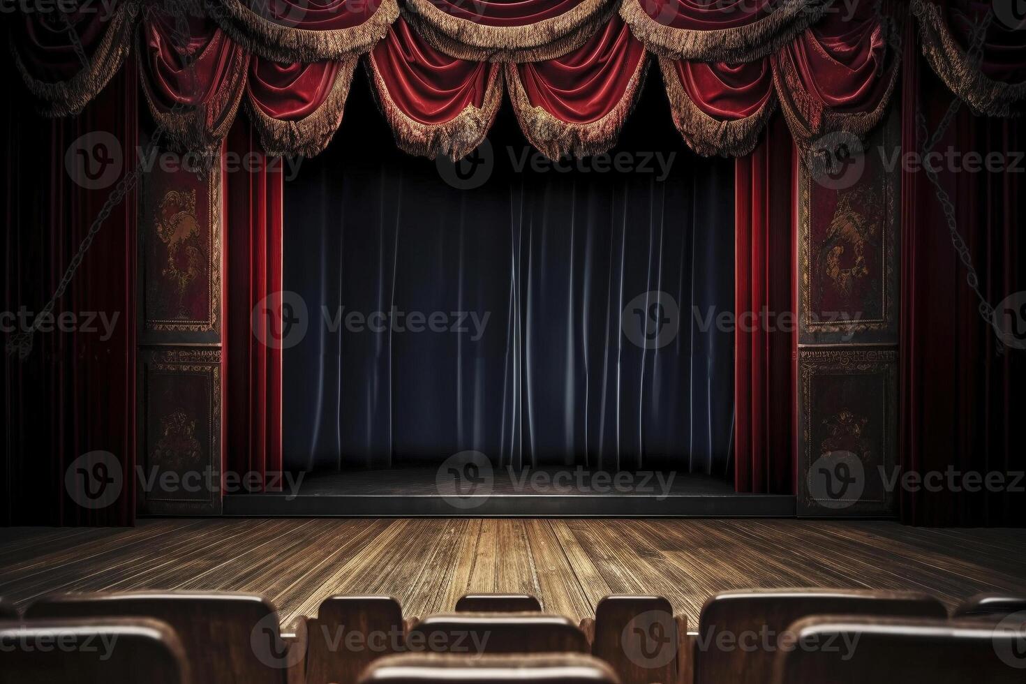 Clásico teatro escenario, creado con generativo ai foto