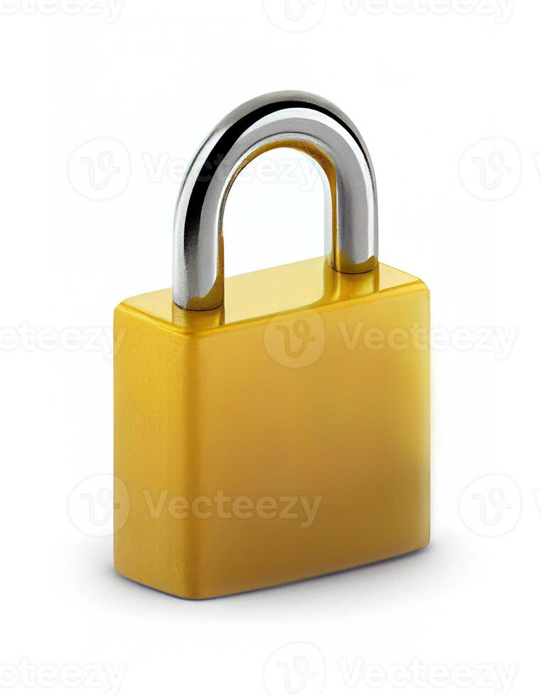 Padlock on white background, created with photo