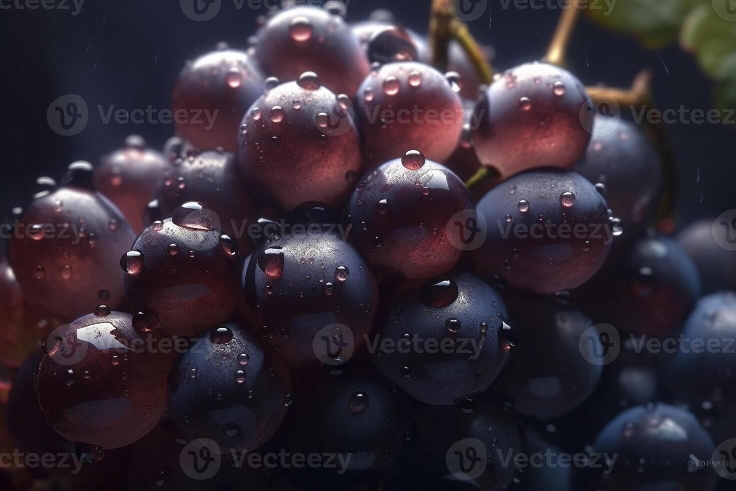 Grapes with water drops, created with photo