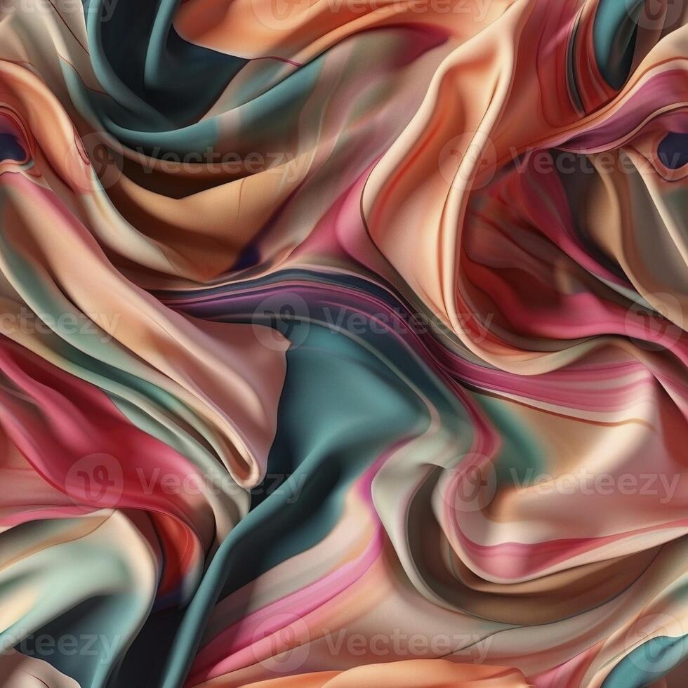 Rainbow colored silk satin seamless pattern, created with photo