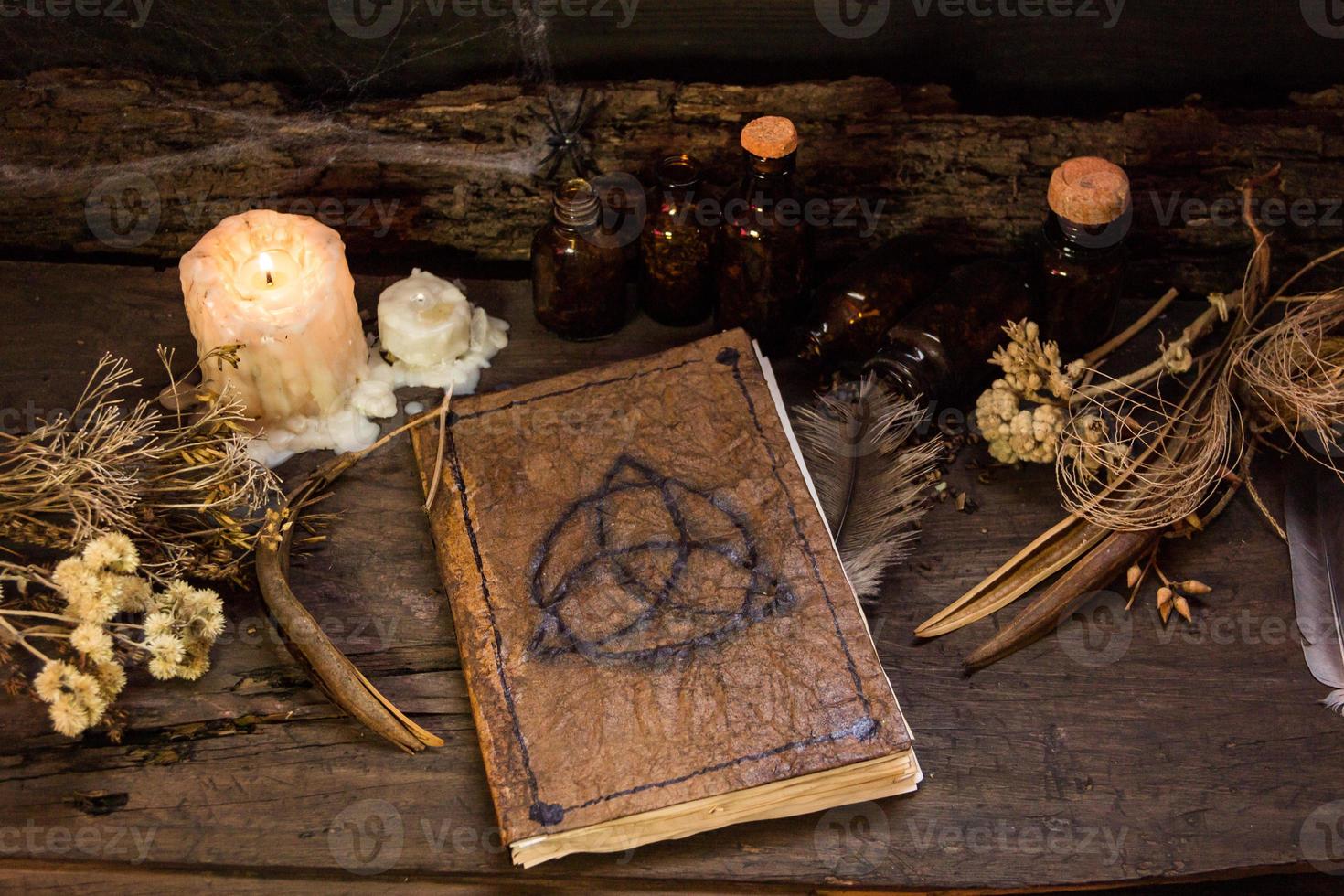 set of objects symbols of esoteric rituals photo