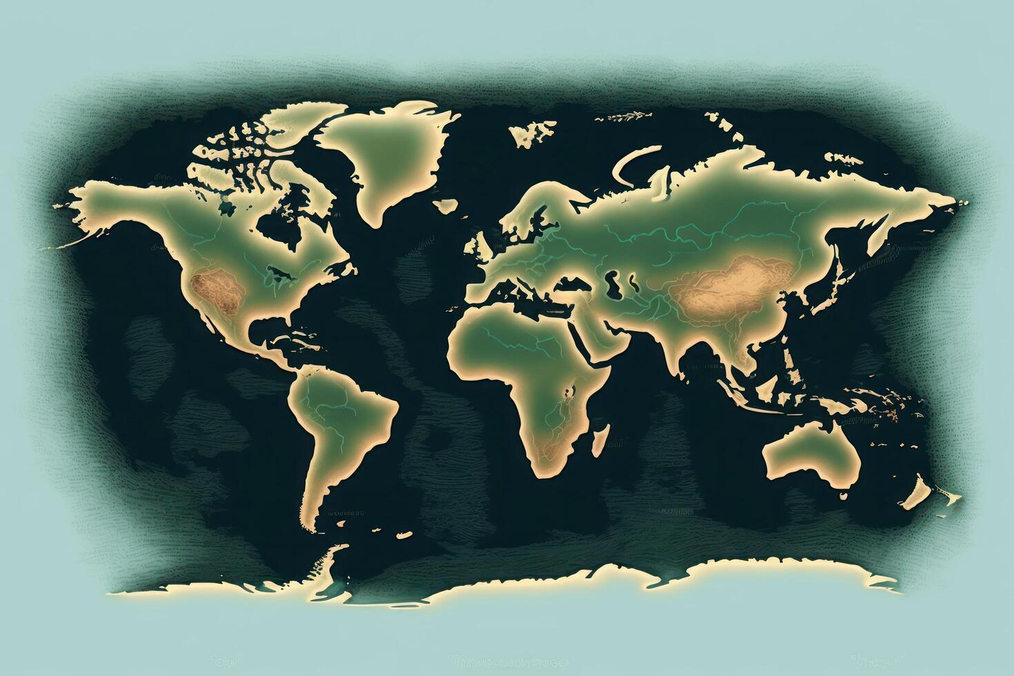 World map with horizon. photo