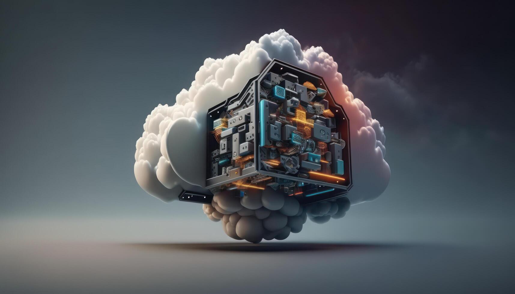 Cloud computing technology concept background, digital. photo