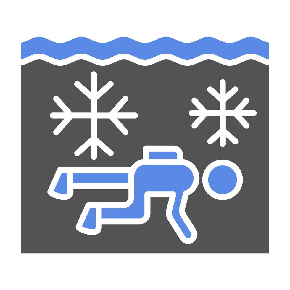 Ice Diving Vector Icon Style