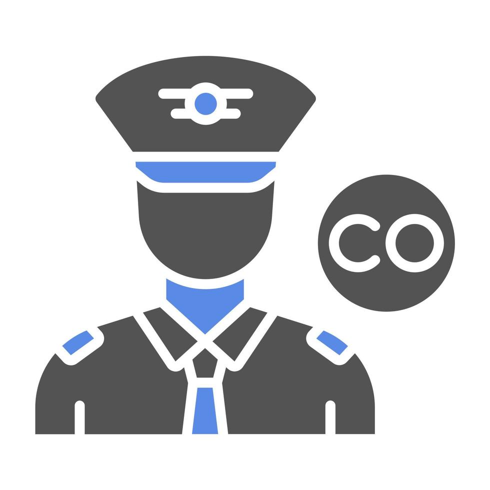 Male Co Pilot Vector Icon Style