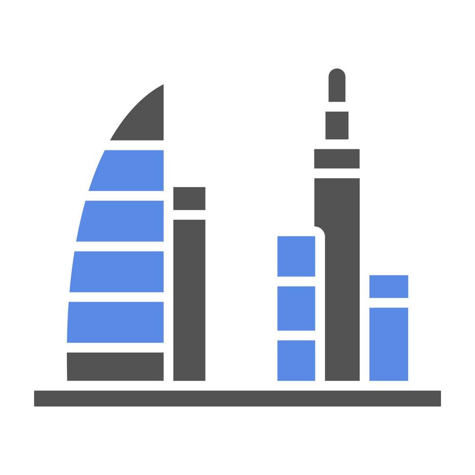 Dubai Scenery Vector Icon Style