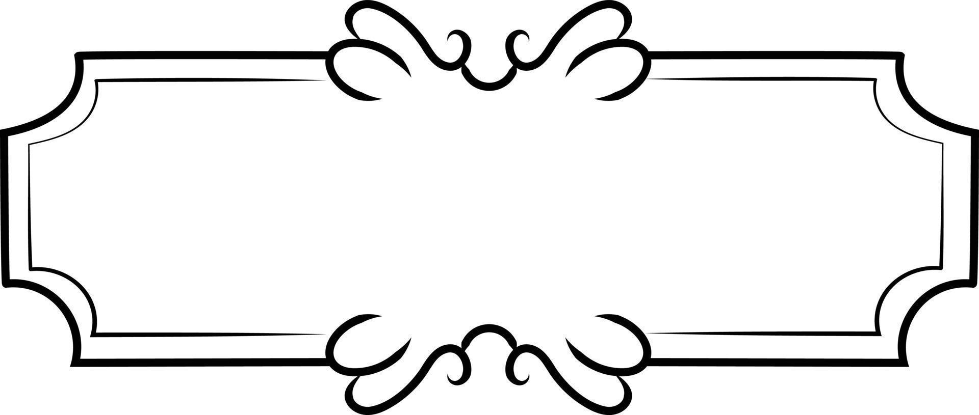 Black ornamental frame element vector