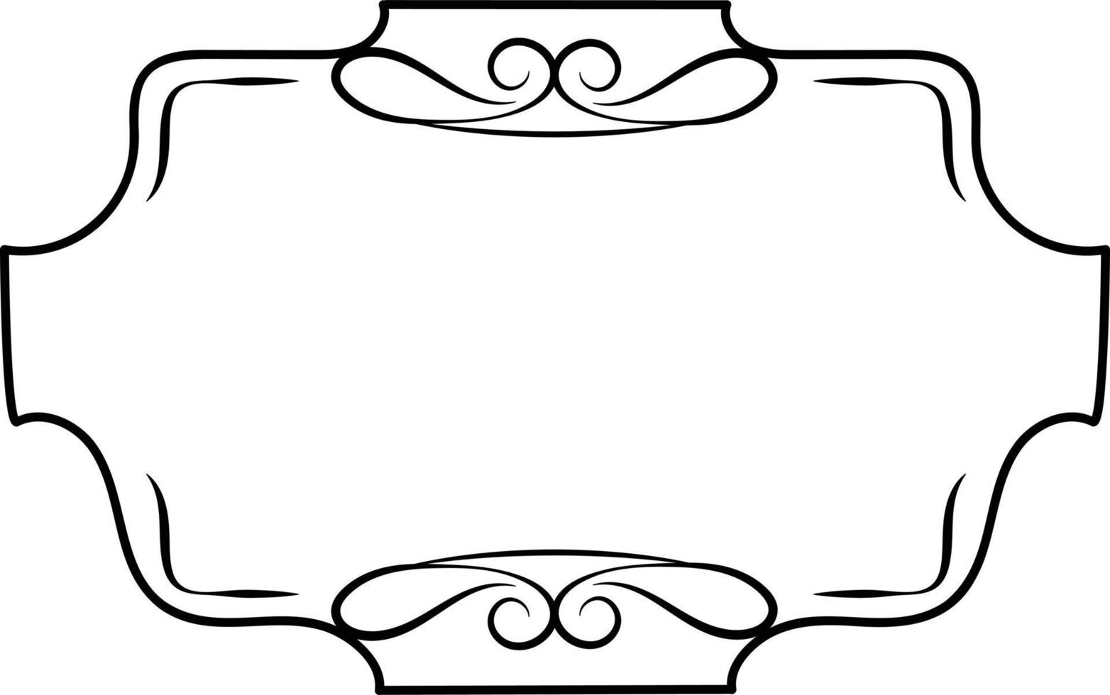 Black ornamental frame element vector