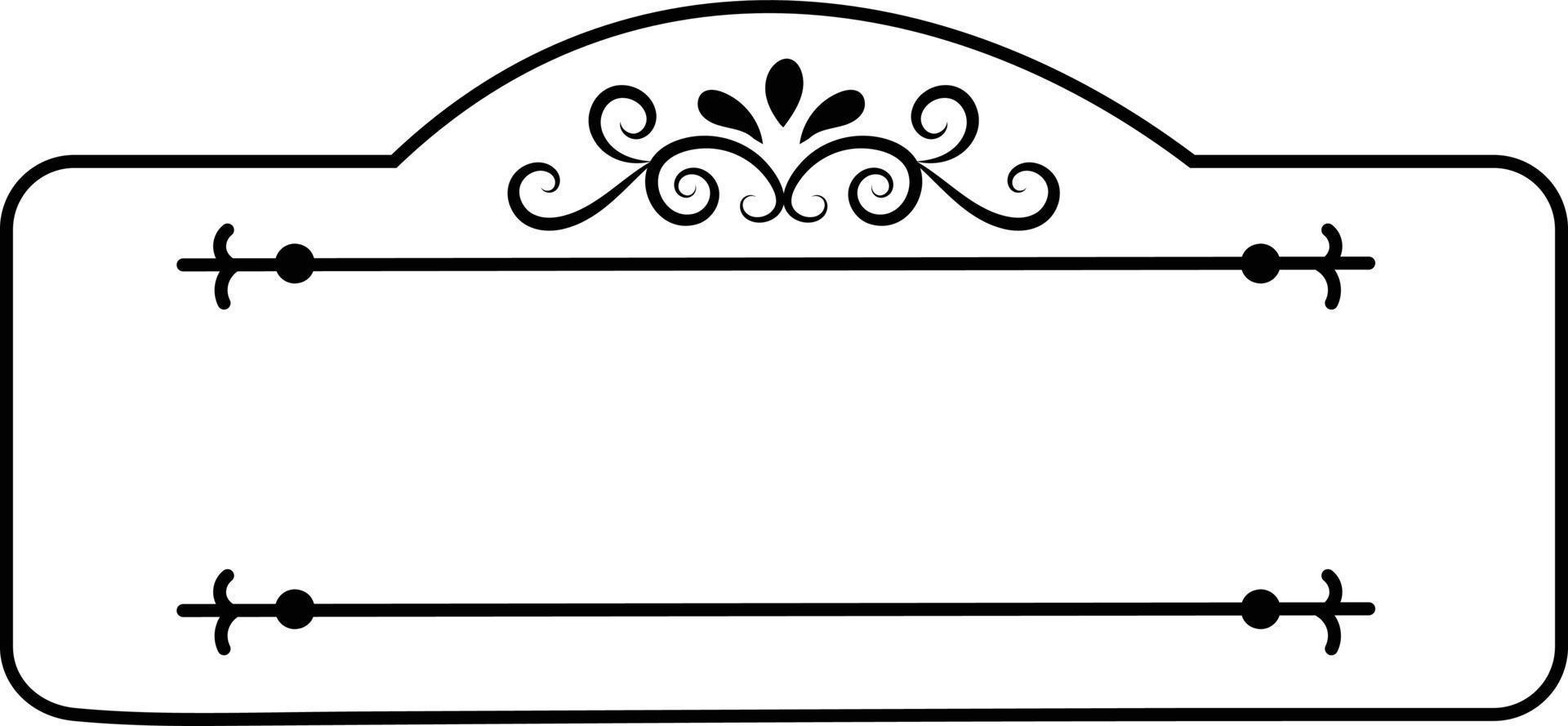 negro ornamental marco elemento vector