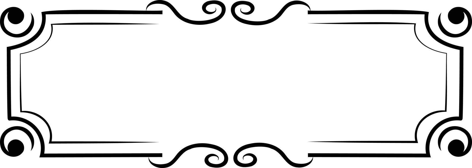 negro ornamental marco elemento vector